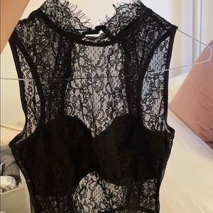 Revolve backless lace body suit
